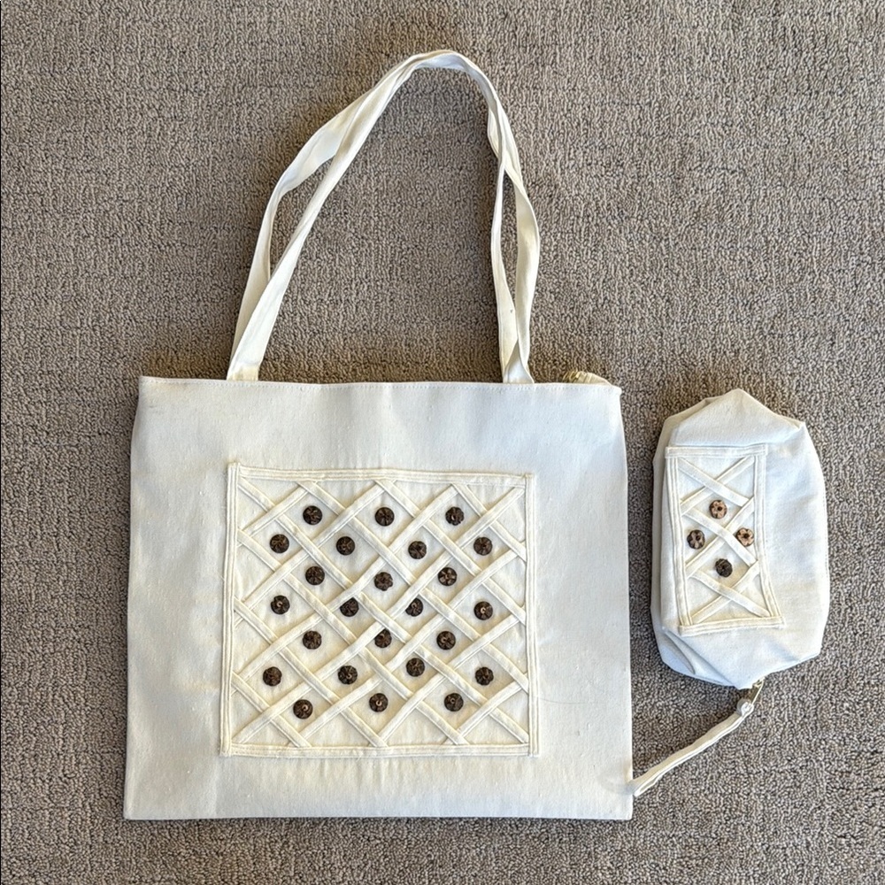 Canvas Tote Bag with Matching Pouch